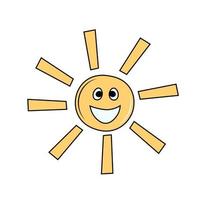 Funny sun character vector illustration