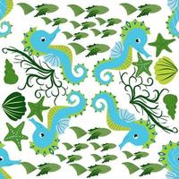 patrón impecable con medusas transparentes detalladas. patrón infantil sin costuras con lindos peces dibujados a mano y medusas en estilo garabato. fondo de vivero de moda vector