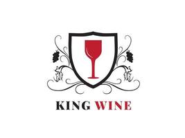 logotipo de vino rey vector