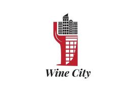 logotipo de la barra de la ciudad del vino vector