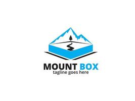 diseño de logotipo de caja de montaña vector