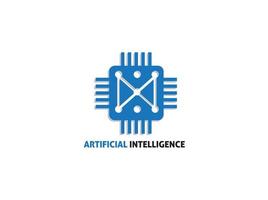 diseño de logotipo de inteligencia artificial vector