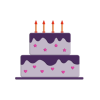 gâteau d'anniversaire violet png