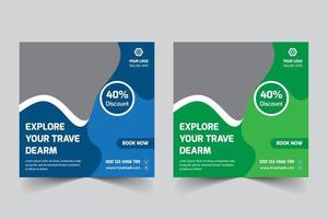 Travel Agency Social Meda Post Design vector