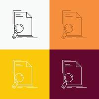 Analysis. document. file. find. page Icon Over Various Background. Line style design. designed for web and app. Eps 10 vector illustration