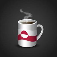 Greenland Flag Printed on Hot Coffee Cup vector