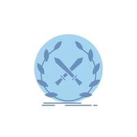 battle. emblem. game. label. swords Glyph Icon. vector