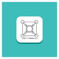 Round Button for Base. center. connection. data. hub Line icon Turquoise Background vector
