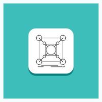 Round Button for Base. center. connection. data. hub Line icon Turquoise Background vector