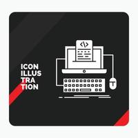 Red and Black Creative presentation Background for Code. coding. computer. monoblock. screen Glyph Icon vector