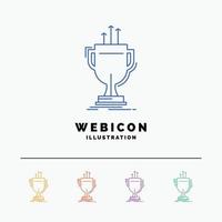 award. competitive. cup. edge. prize 5 Color Line Web Icon Template isolated on white. Vector illustration