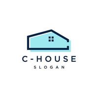 Letter C house logo icon design template vector