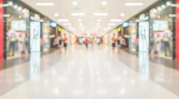 Abstract blur modern shopping mall interior background photo