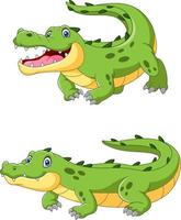 Happy Cartoon crocodile are creeping vector