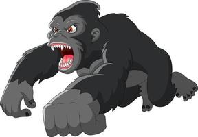 el gran gorila de dibujos animados estaba enojado vector