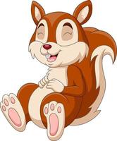Cartoon funny squirrel a laughing vector