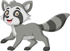 Cartoon funny raccoon a smile vector