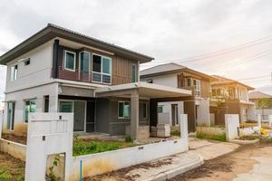 construction residential new house in progress at building site photo