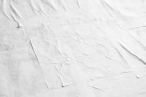 Blank white crumpled and creased paper poster texture photo