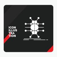 Red and Black Creative presentation Background for Distribution. grid. infrastructure. network. smart Glyph Icon vector