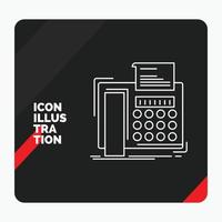 Red and Black Creative presentation Background for fax. message. telephone. telefax. communication Line Icon vector