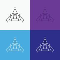 tent. camping. camp. campsite. outdoor Icon Over Various Background. Line style design. designed for web and app. Eps 10 vector illustration