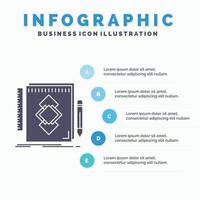 design. Tool. identity. draw. development Infographics Template for Website and Presentation. GLyph Gray icon with Blue infographic style vector illustration.