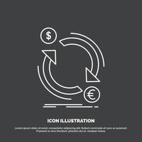 exchange. currency. finance. money. convert Icon. Line vector symbol for UI and UX. website or mobile application