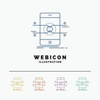 Api. interface. mobile. phone. smartphone 5 Color Line Web Icon Template isolated on white. Vector illustration