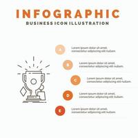 awards. game. sport. trophies. winner Infographics Template for Website and Presentation. Line Gray icon with Orange infographic style vector illustration