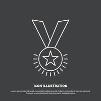 Award. honor. medal. rank. reputation. ribbon Icon. Line vector symbol for UI and UX. website or mobile application