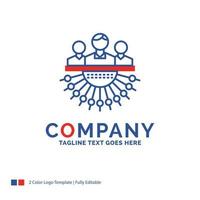 Company Name Logo Design For Allocation. group. human. management. outsource. Blue and red Brand Name Design with place for Tagline. Abstract Creative Logo template for Small and Large Business. vector