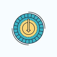 Consumption. cost. expense. lower. reduce Flat Icon. green and Yellow sign and symbols for website and Mobile appliation. vector illustration