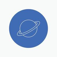 planet. space. moon. flag. mars White Line Icon in Circle background. vector icon illustration