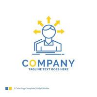 conversion difference, diversity, options, structure, user transition Blue Yellow Business Logo template. vector