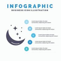 Moon, Night, star, weather, space Infographics Template for Website and Presentation. GLyph Gray icon with Blue infographic style vector illustration.