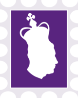 affrancatura francobollo con silhouette di re charles iii. Britannico monarca nel corona. png