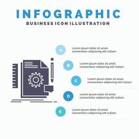 Creative. design. develop. feedback. support Infographics Template for Website and Presentation. GLyph Gray icon with Blue infographic style vector illustration.