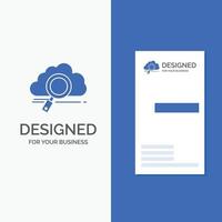 Business Logo for cloud. search. storage. technology. computing. Vertical Blue Business .Visiting Card template. vector