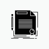 agreement. contract. deal. document. paper Glyph Icon. Vector isolated illustration