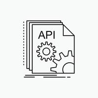 API. aplicación codificación. desarrollador. icono de línea de software. ilustración vectorial aislada vector