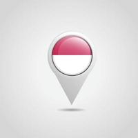 Indonesia Flag Map Pin vector