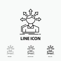 conversion difference, diversity, options, structure, user transition Icon in Thin, Regular and Bold Line Style. Vector illustration