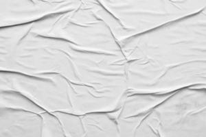 Blank white crumpled and creased paper poster texture background photo