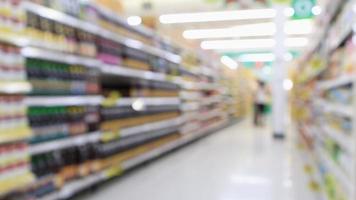 Abstract blur supermarket aisle background photo