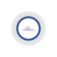 mountain, landscape, hill, nature, sun Glyph Icon. Vector isolated illustration