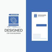 Business Logo for Draft. engineering. process. prototype. prototyping. Vertical Blue Business .Visiting Card template. vector