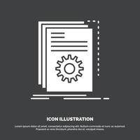 aplicación construir. desarrollador. programa. icono de guión. símbolo de vector de glifo para ui y ux. sitio web o aplicación móvil