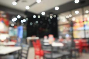 Restaurante cafetería o interior de cafetería con gente abstracta fondo borroso desenfocado foto