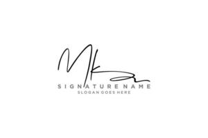 Initial MK Letter Signature Logo Template elegant design logo Sign Symbol template vector icon